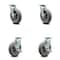Service Caster 8 Inch Thermoplastic Rubber Swivel Caster Set with Ball Bearings 2 Brakes SCC SCC-30CS820-TPRBD-2-TLB-2 - alternate 1